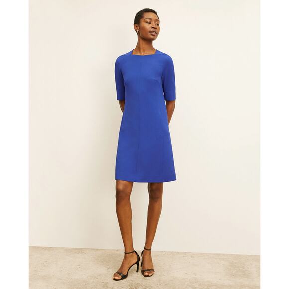 M.M. Lafleur The Emily Dress Sz 4 Recycled WonderTex Bright Indigo Career - Picture 1 of 12